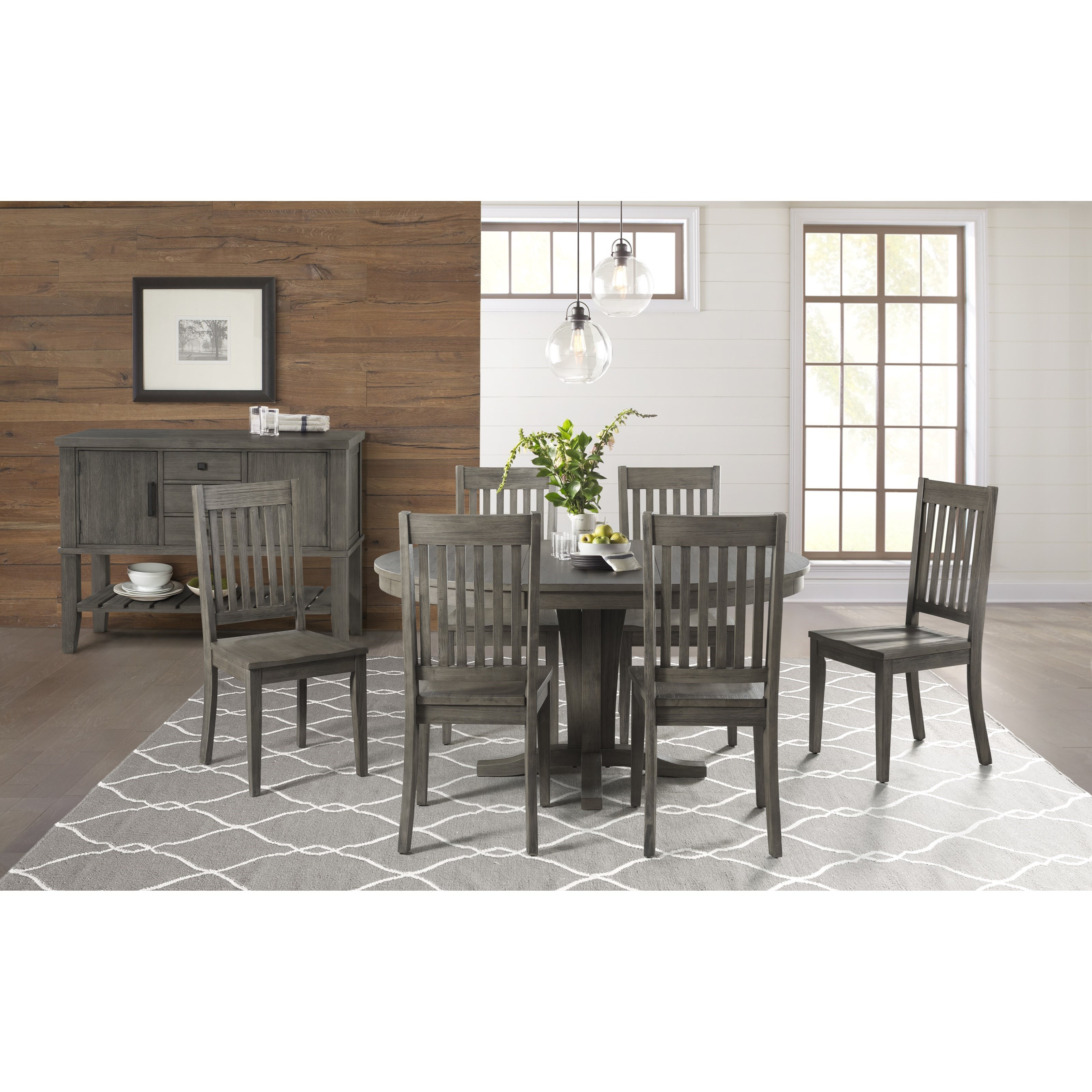 AAmerica Huron HURDG265Kx6+HURDG9010x1+HURDG6100x1 Formal Dining Room Group Home Furnishings